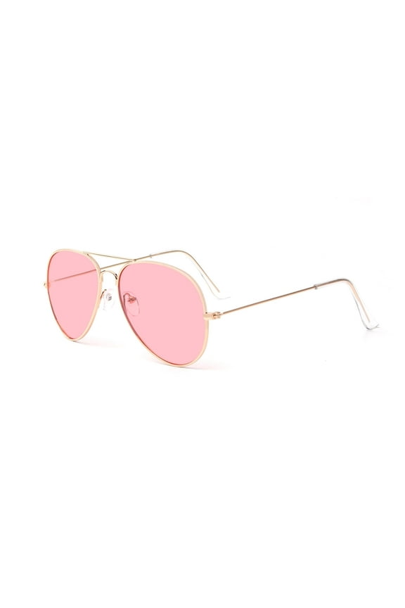 Polarized Sunglasses UV400 Protection Stylish Metal Frame Retro Sun Glasses for Men and Women Pink