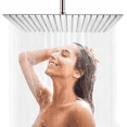 ALWEN 16 Inch Rain Shower Head Chrome, Square Ultra Thin 304 Stainless Steel High Pressure Shower Head, Large Size Rainfall Shower Head, Full Body Coverage Modern Waterfall Shower Head