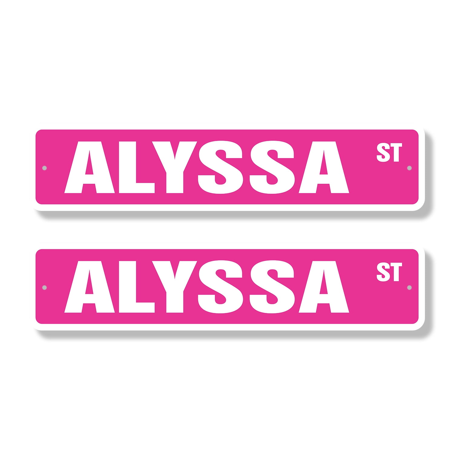 ALYSSA Classic Street Sign (2 Pack) Childrens Name Room Sign Road Sign ...