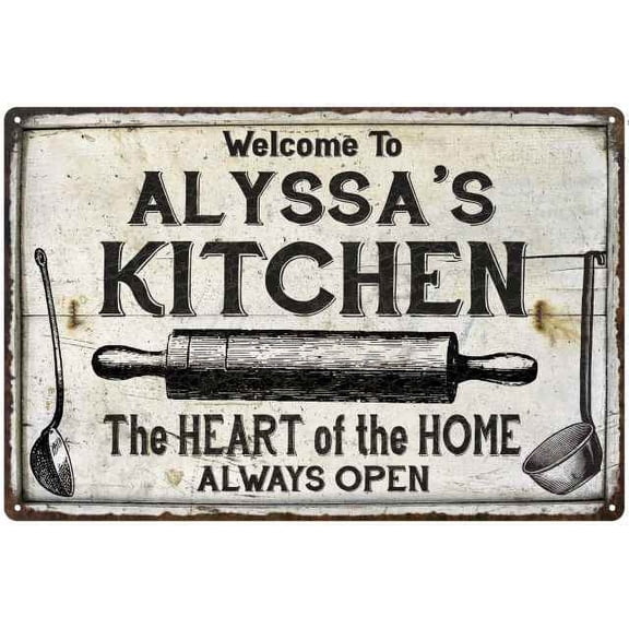 ALYSSA'S Kitchen Farmhouse Sign Gift 8x12 Metal 208120033451