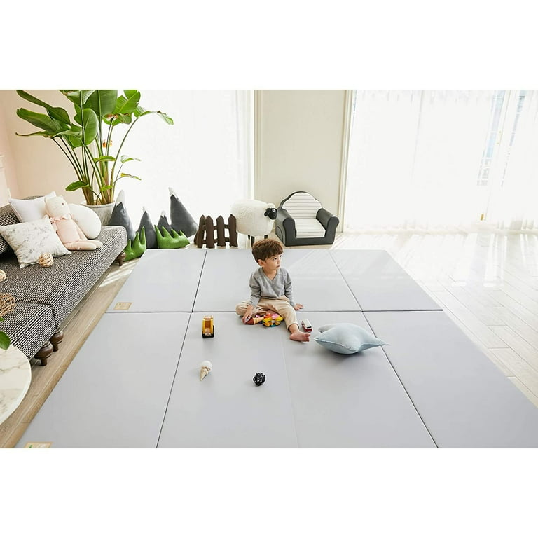 ALZIP MAT Eco Silion Urban Folding Baby Play Mat Eco Friendly Non Toxic Non Slip Reversible Waterproof G 87x55 inch Grey Walmart