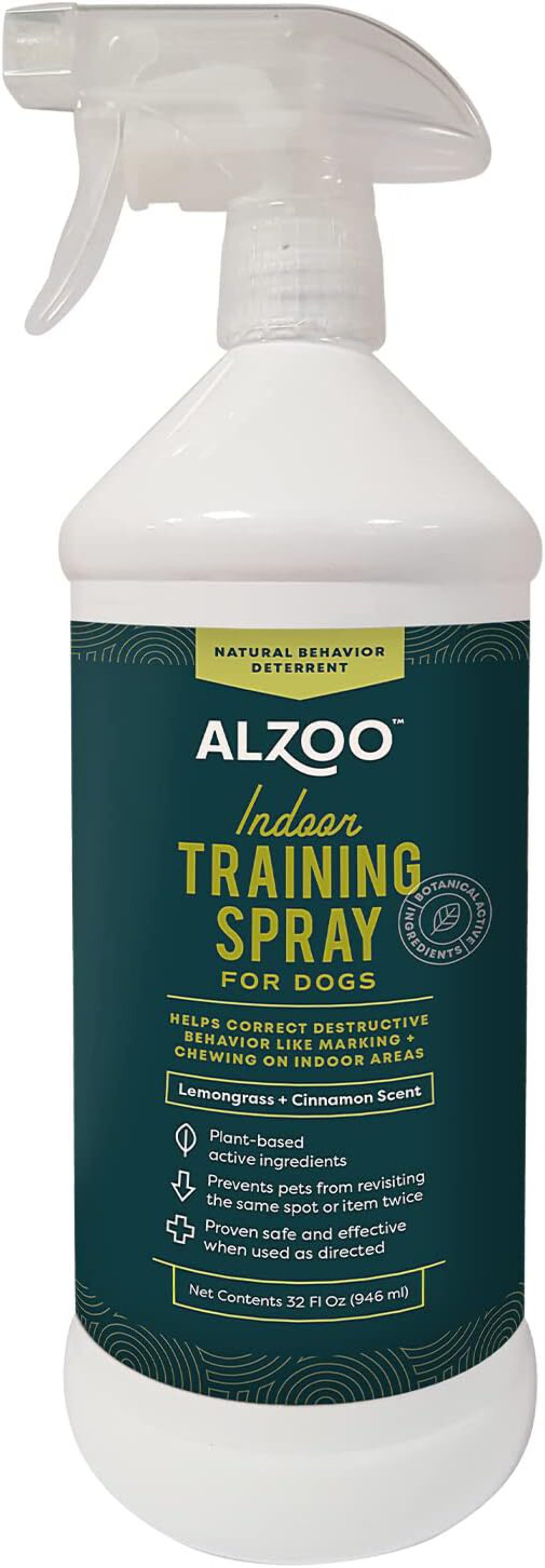 ALZOO Indoor Training Spray for Dogs Lemongrass Cinnamon Scent 32 oz