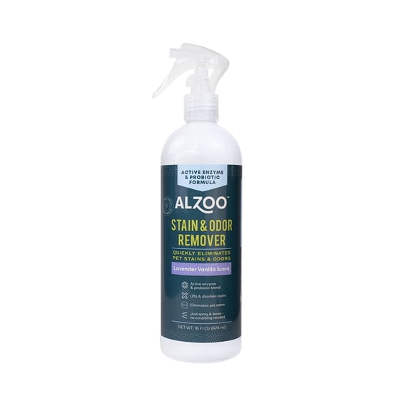 ALZOO Pet Stain & Odor Remover Spray Lavender Vanilla 16 oz