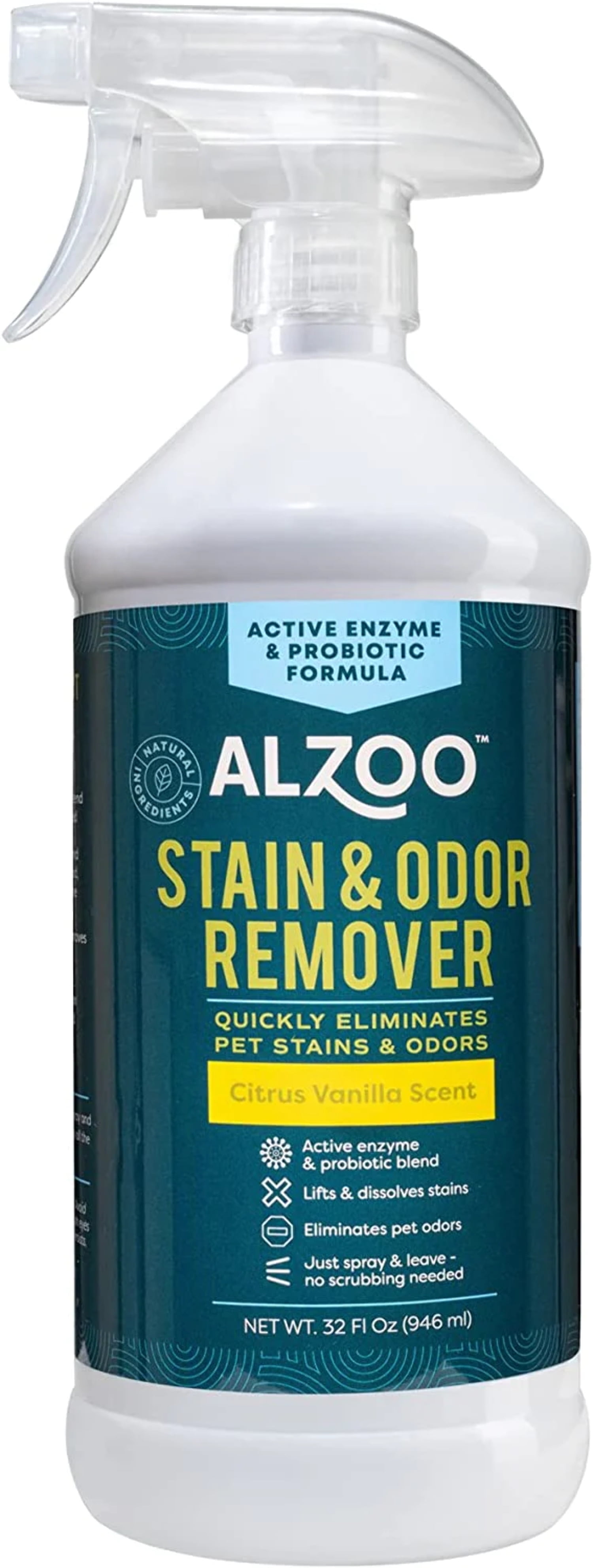 ALZOO Stain and Odor Remover Spray Citrus Vanilla Walmart