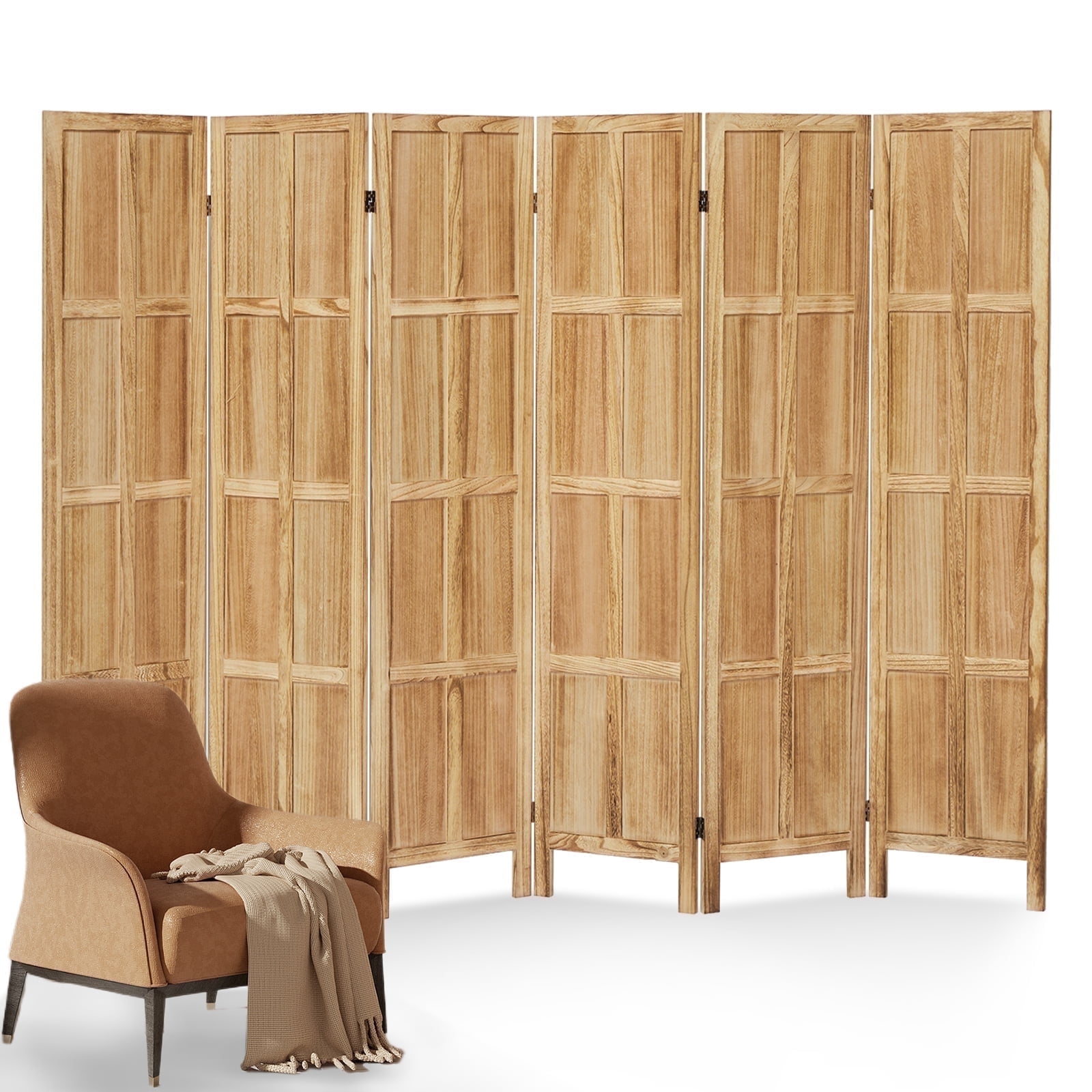 ALeesing 6 Panel Room Divider and Folding Privacy Screens, No ...