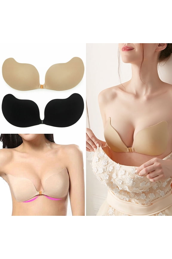 Sticky Backless Bra Push Up Bra Silicone Self-adhesive Invisible Backless Bra with Front Closure Buckle
