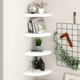 ALmi Floating Corner Shelves 4 pcs White 9.8"x9.8"x1.5" MDF