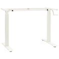 ALmi Manual Height Adjustable Standing Desk Frame Hand Crank White