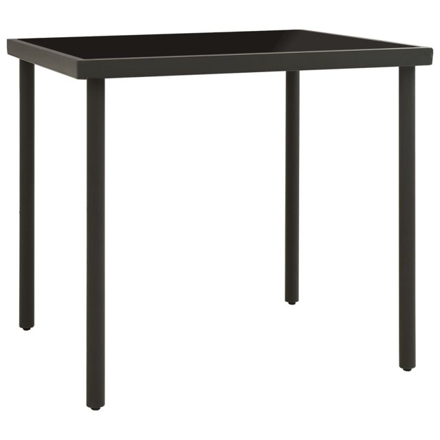 ALmi Patio Dining Table Anthracite 31.5"x31.5"x28.3" Glass and Steel