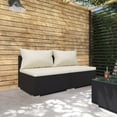 ALmi Patio Furniture Set 2 Piece with Cushions Poly Rattan Black