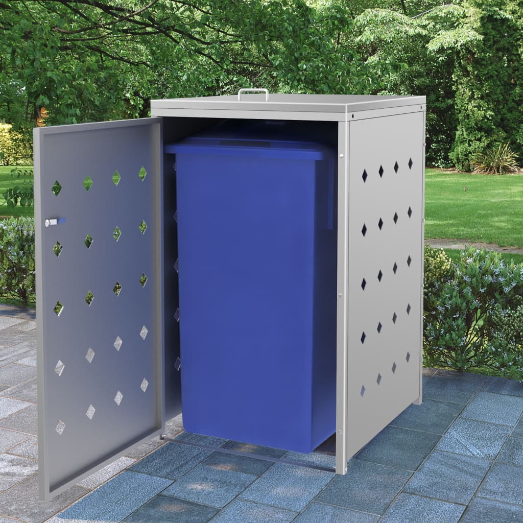 ALmi Single Wheelie Bin Shed 63.4 gal Stainless Steel