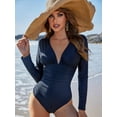 thumbnail image 1 of ALove Womens One Piece Rashguard Swimsuit UPF 50+ V-Neck Surfing Wetsuit, 1 of 7