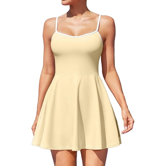 ALove Womens Tennis Outfit Sports Dress with Shorts Tennis Dress Workout Adjustable Exercise Workout Athletic Golf Exercise Dress