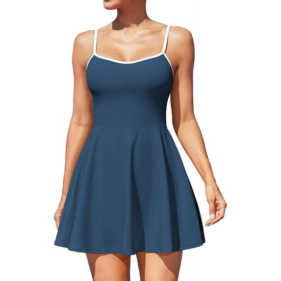 ALove Womens Tennis Outfit Sports Dress with Shorts Tennis Dress Workout Adjustable Exercise Workout Athletic Golf Exercise Dress