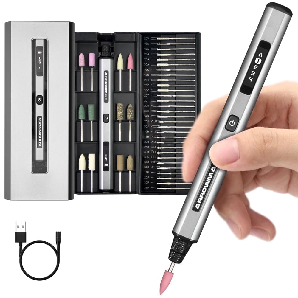AM ARROWMAX Cordless Engraving Pen Mini Grinder Rotary Tool with 42 Bits for Crafts, Jewelry, Wood, Glass Carving, SGS Max