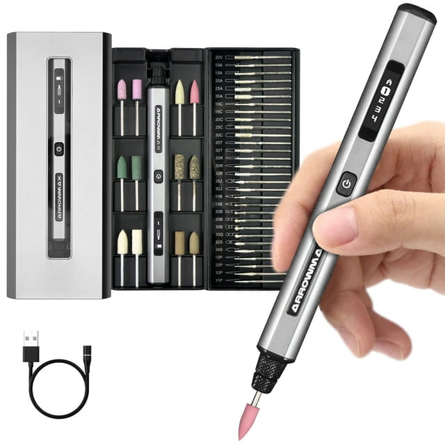 AM ARROWMAX Engraving Pen Electric Mini Grinder Cordless Rotary Tool with 42 Bits for Crafts Jewelry Wood Glass Carving,SGS Max