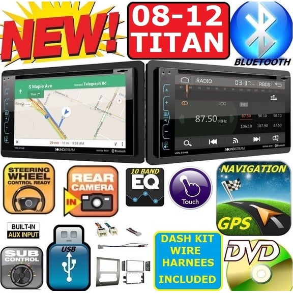 AM/FM CD/DVD GPS NAVIGATION SYSTEM BLUETOOTH USB EQ CAR STEREO RADIO PKG