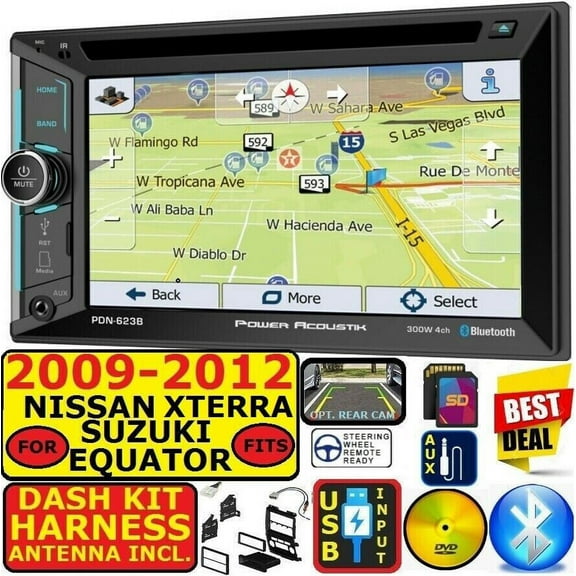 AM/FM CD/DVD GPS NAVIGATION SYSTEM BLUETOOTH USB/SD EQ CAR RADIO STEREO