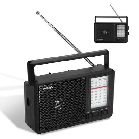 AM FM SW Radio Portable, TSV Shortwave Radio Battery Powered/Plug in Wall for Home Outdoor Seniors, Transistor Antenna