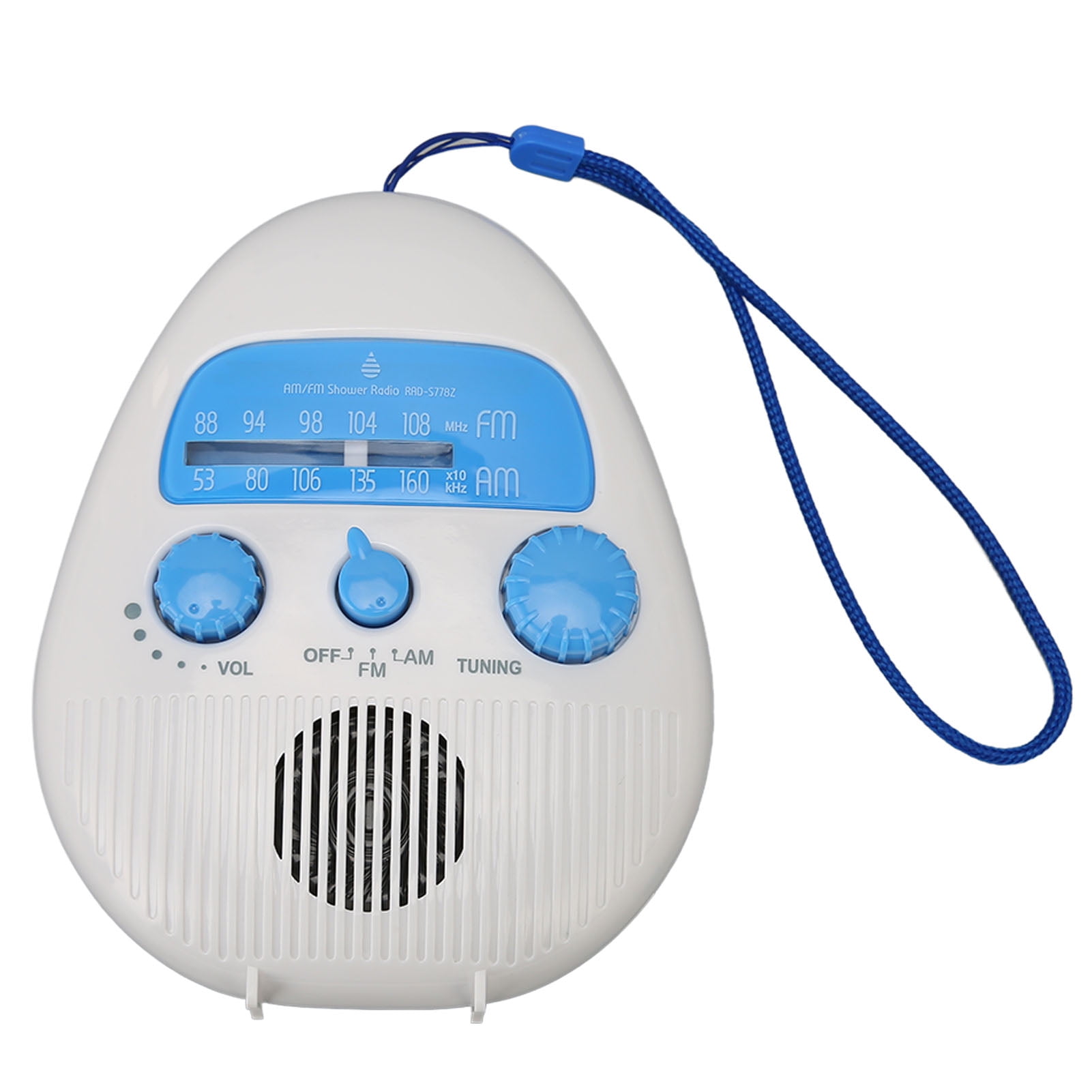 AM FM Shower Radio Waterproof Portable ABS Bathroom Radio Built in