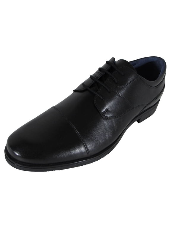 Mens Cap Toe Oxford Lace Up Shoes, Black 11.5
