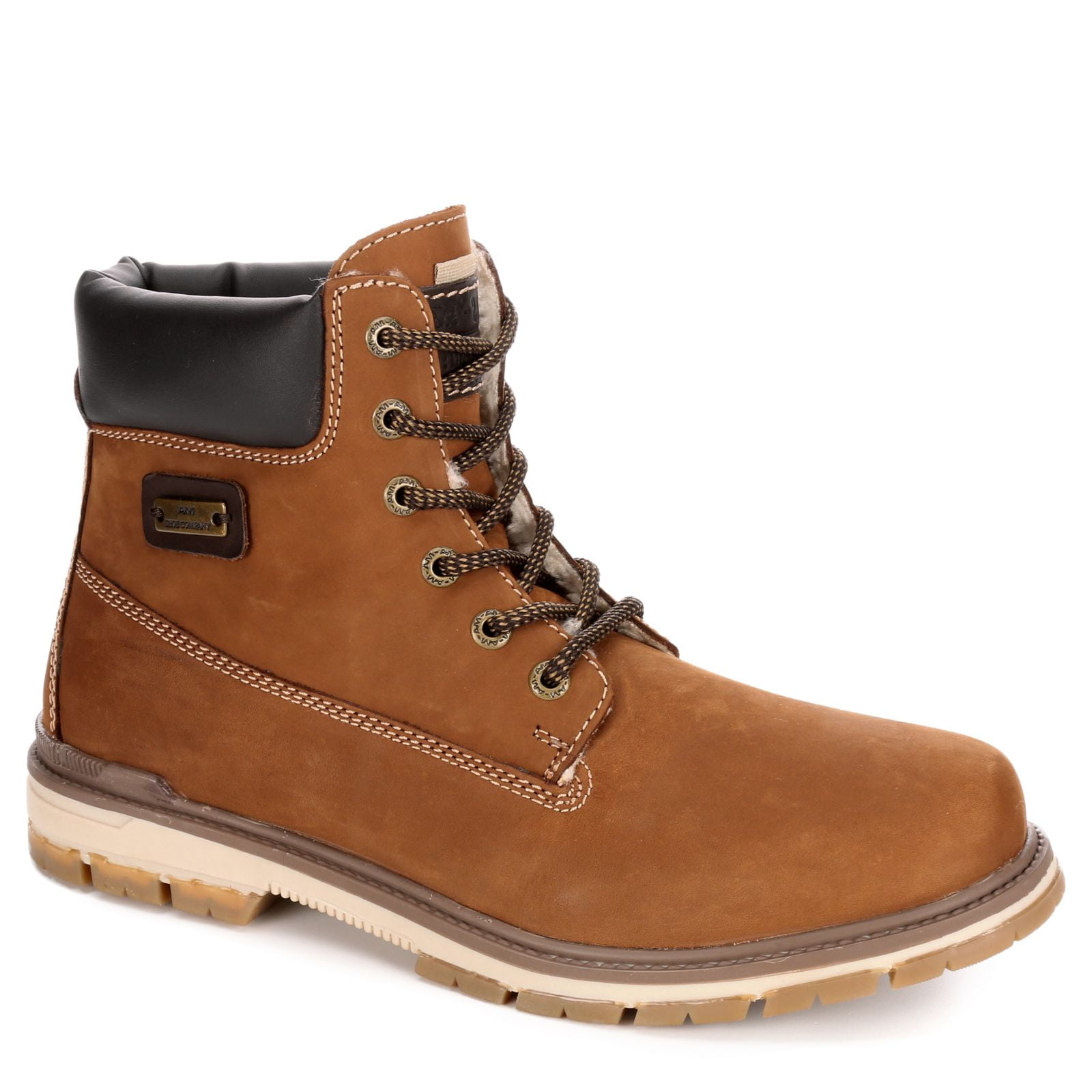 AM Shoes Mens Casual Lace Up Work Boot Shoes Brown US 12