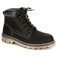 thumbnail image 1 of AM Shoes Mens Warm Lined Leather Lace Up Boot Shoes, Black/Dark Grey, US 11.5, 1 of 7