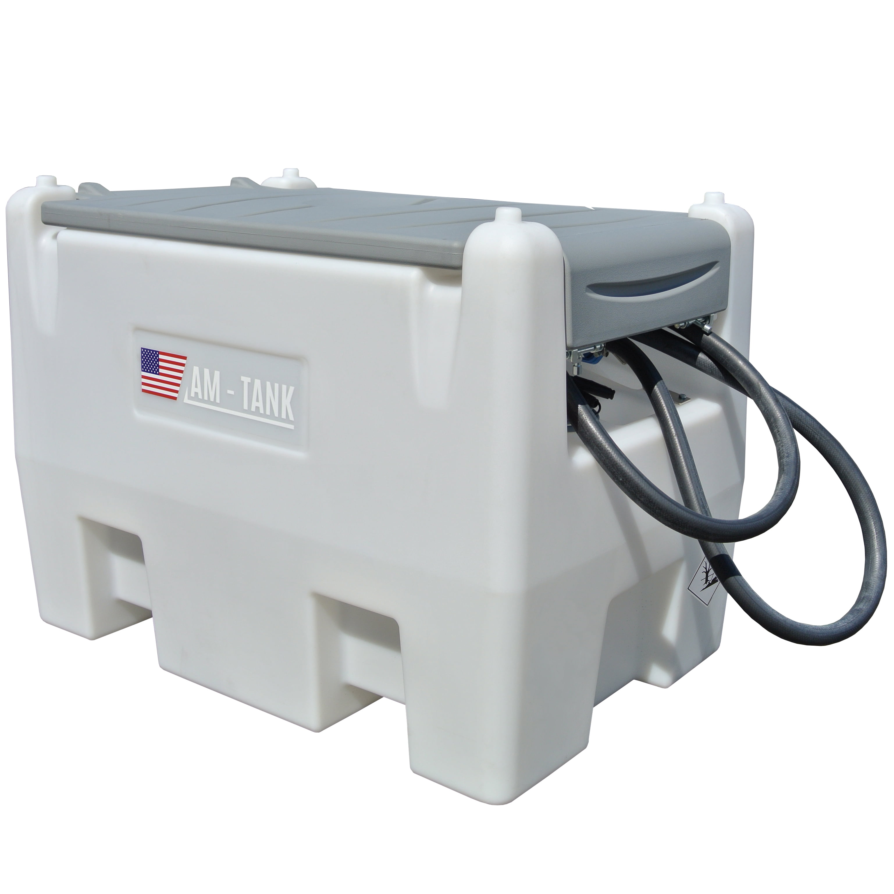 AM-TANK 58-Gallon DEF Tank with 12V Pump, Nozzle, and Covering Lid
