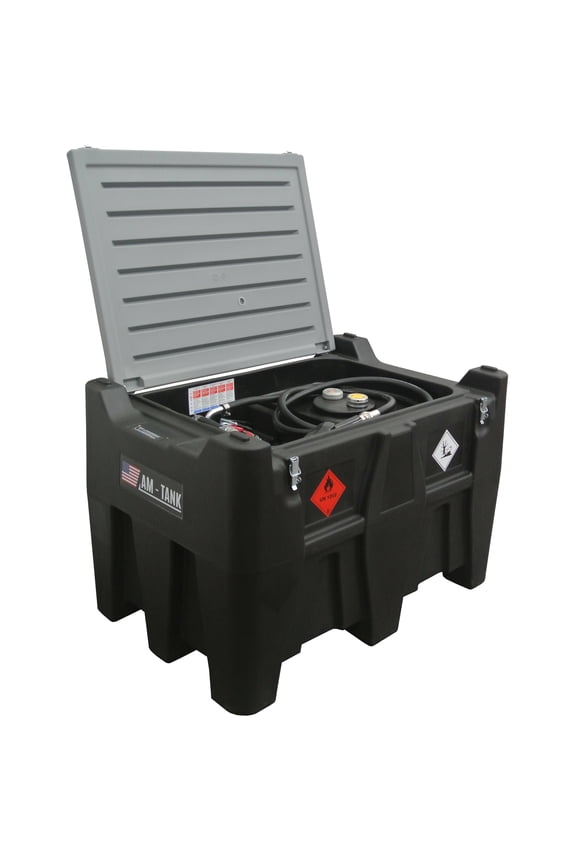 116-Gallon Diesel Poly Transfer Tank with 12 Volt Pump and Covering Lid