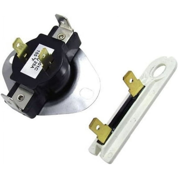AM825 Cycling Thermostat And Thermal Fuse Kit For Whirlpool Dryer . 1- 3387134 Thermostat and 1- 3392519 Thermal Fuse