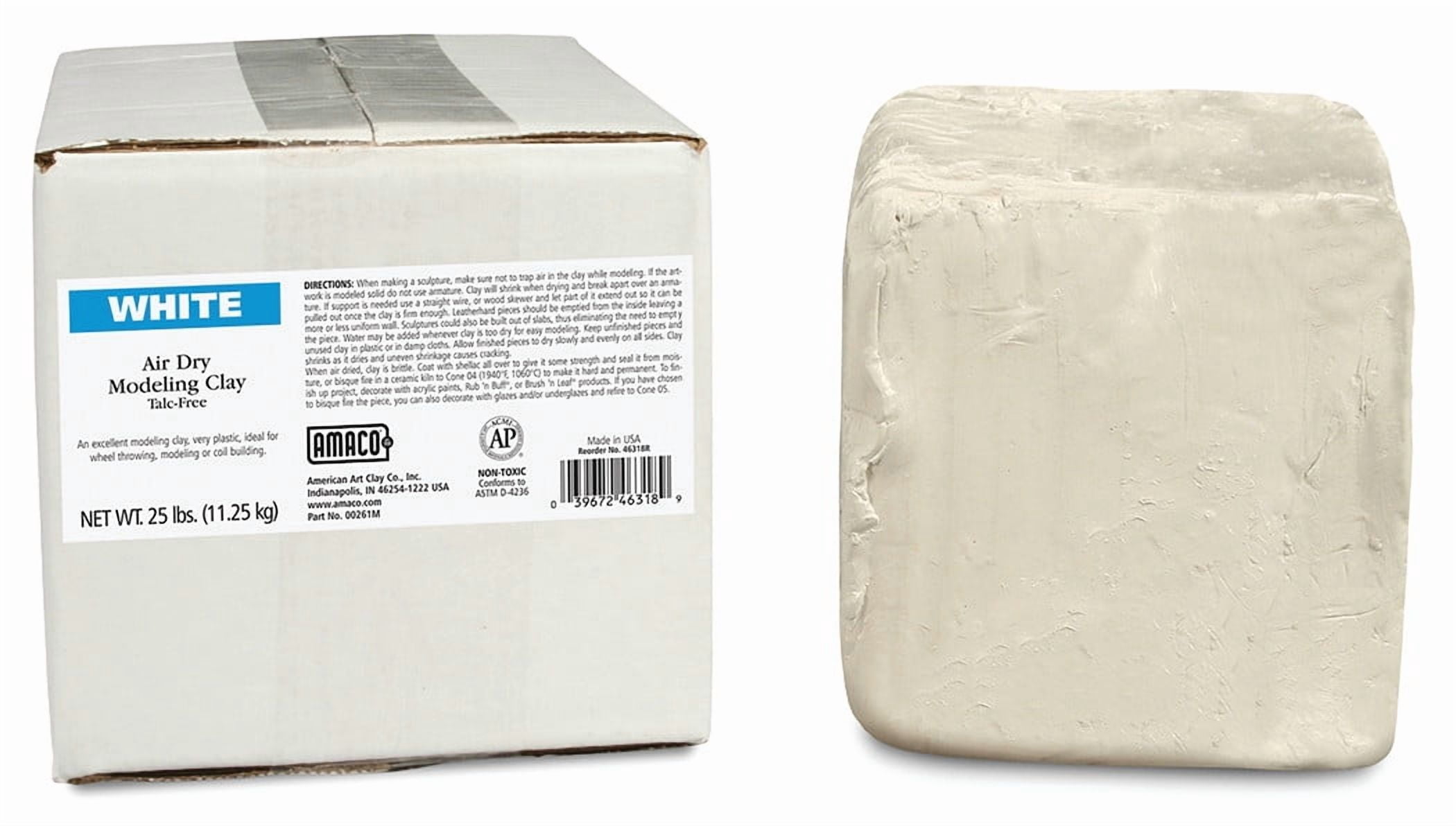 AMACO Air Dry Modeling Clay, 25 lbs., White