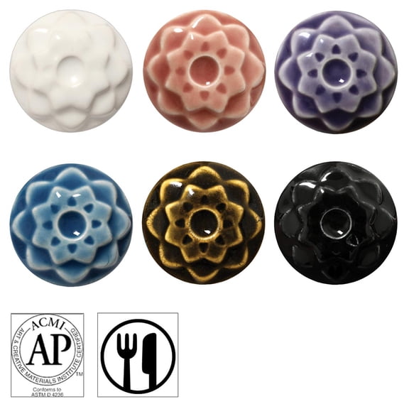 AMACO Celadon High Fire Transparent Gloss Glaze 6-Color Class Pack 2