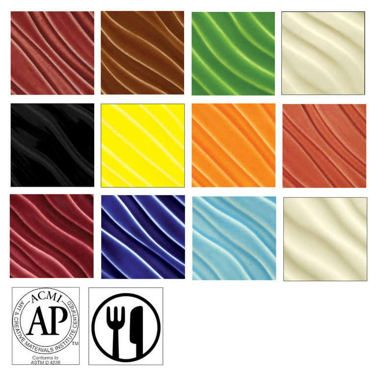 AMACO F-Series Glaze Classroom Pack, Assorted Colors, Set of 12 Pints 