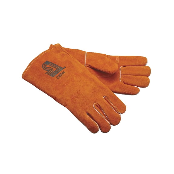 AMACO Heat-Resistant Leather Gloves, Cowhide, Full-Cotton, One Pair