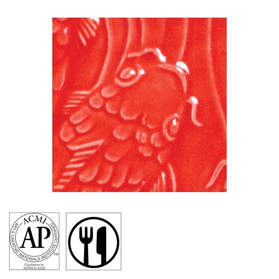 Amaco Liquid Gloss Glaze - Pint, Hot Red, Translucent
