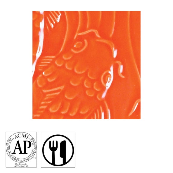 Amaco Liquid Gloss Glaze - Pint, Fire Orange, Translucent