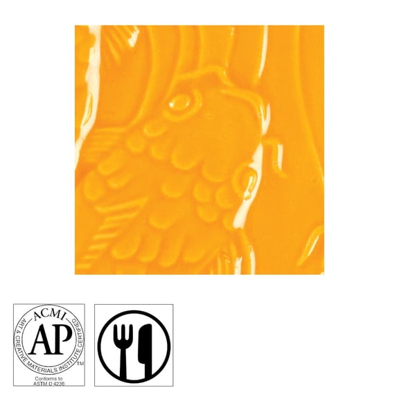 Amaco Liquid Gloss Glaze - Pint, Vivid Orange, Translucent