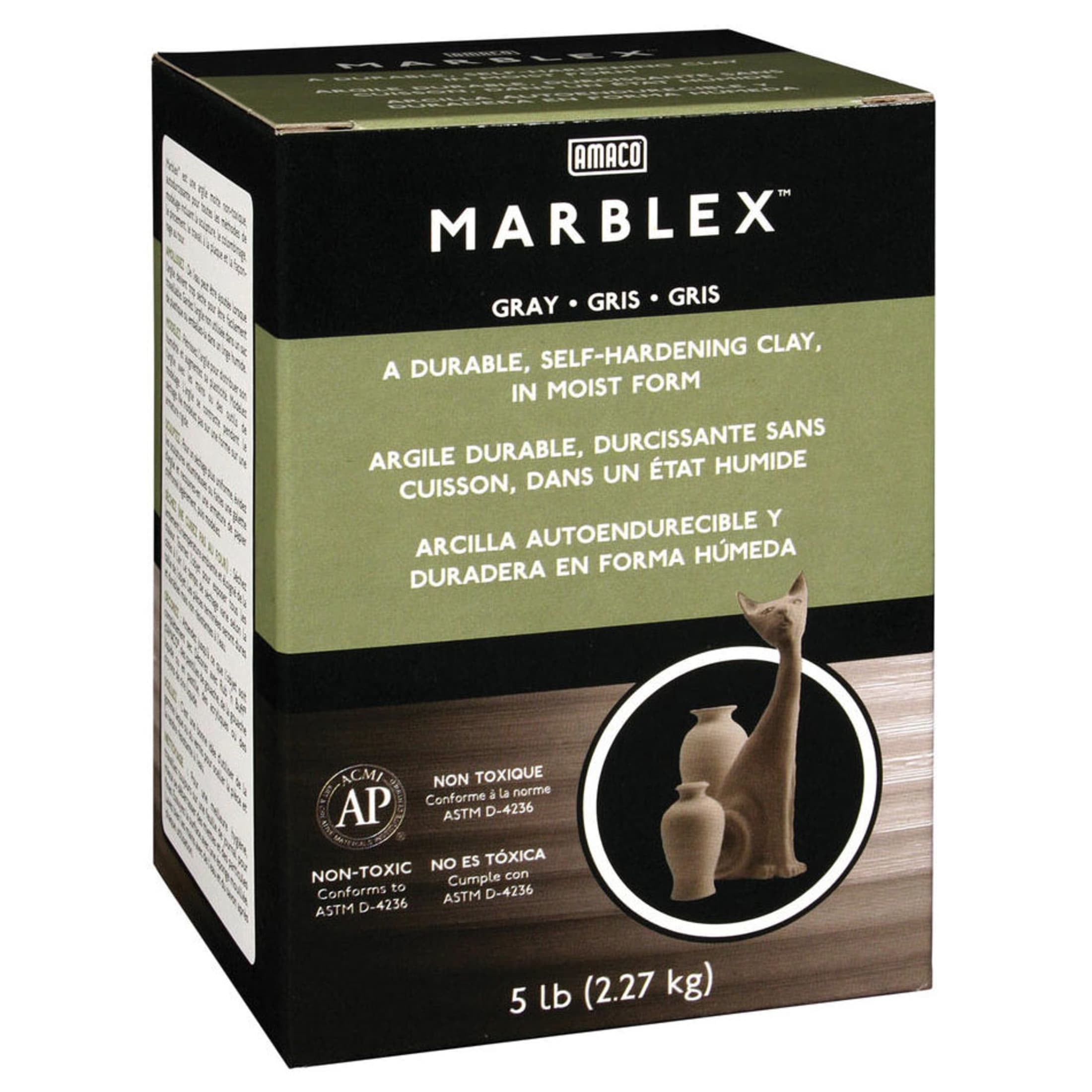 Gray Self-Hardening Durable Modeling Clay, 5 lbs