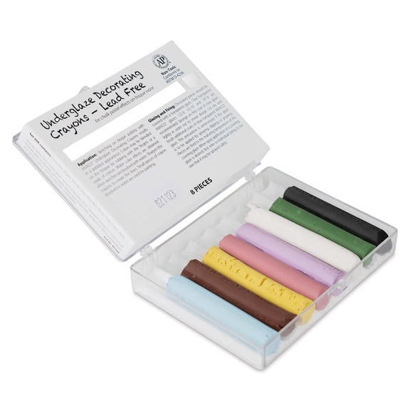 AMACO Non-Toxic Underglaze Decorating Crayon Set - B, Assorted Color, Set of 8