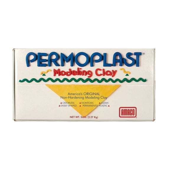 AMACO Permoplast Modeling Clay, Cream, 5 lbs.