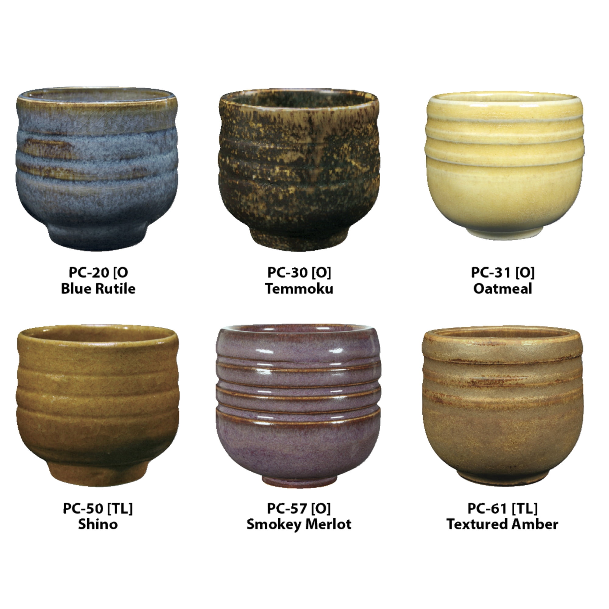 AMACO Potters Choice Glazes Set A, Pint, Assorted Colors, Set of 6