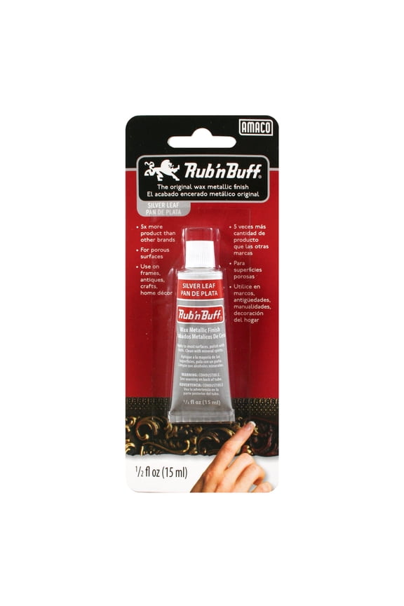 Rub 'n Buff Metallic Finishes Silver Leaf 1/2 oz. Tube