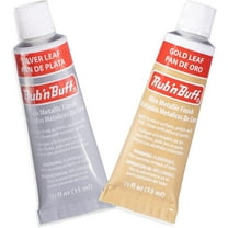 AMACO Rub n Buff Wax Metallic Finish 2 Color Kit - Gold Leaf and Silver Leaf Rub n Buff 15ml Tubes - Versatile Gilding Wax for Finishing Antiquing and Restoration - Set of 2 Colors