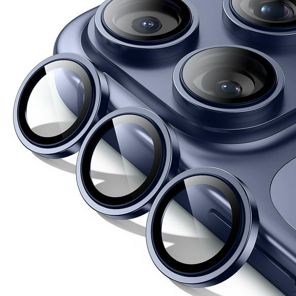 AMAGA for iPhone 17 Pro / 17 Pro Max Camera Lens Protector - [Original Shooting Mode] Shatterproof Metal HD Tempered Glass Camera Screen Protector Cover Film (Blue)