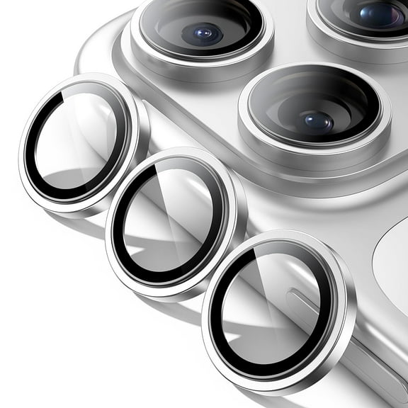 AMAGA for iPhone 17 Pro / 17 Pro Max Camera Lens Protector - [Original Shooting Mode] Shatterproof Metal HD Tempered Glass Camera Screen Protector Cover Film (White)