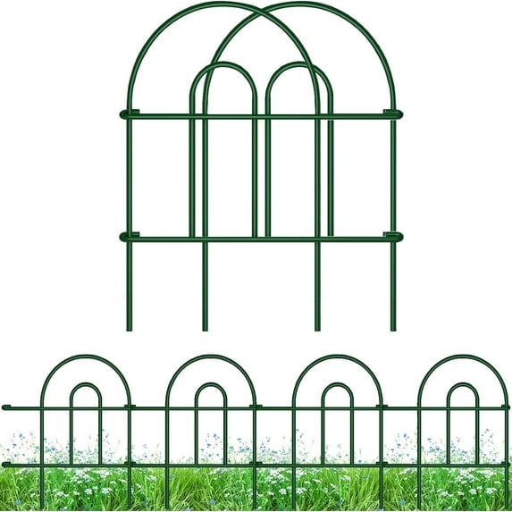 AMAGABELI Garden & Home 35Panels 18in(H)×50ft(L) Decorative Green Fences