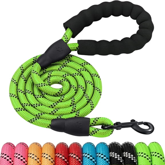 AMAGOOD Dog Leashes for Large and Medium Dogs,Heavy Duty Dog Leash, Durable Rope line ,Lightweight Design for Walking,Training,and Outdoor Activities,Green,6Ft(1.8M),1/2 inch