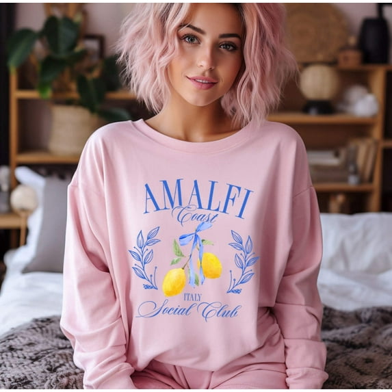 AMALFI COAST SOCIAL CLUB Graphic Pullover Sweatshirt