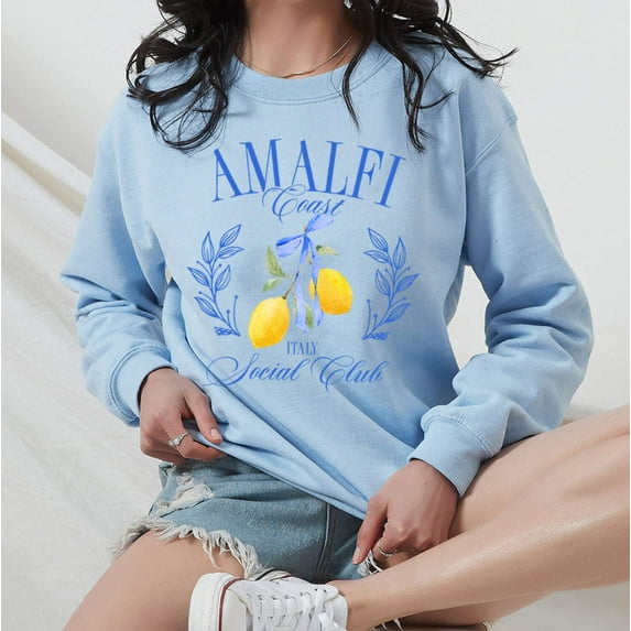 AMALFI COAST SOCIAL CLUB Graphic Pullover Sweatshirt