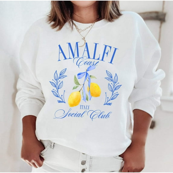 AMALFI COAST SOCIAL CLUB Graphic Pullover Sweatshirt